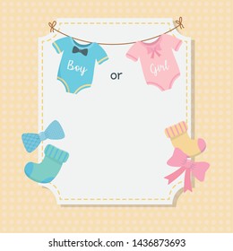 baby shower card with set accessories