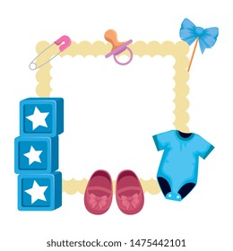 baby shower card with set accessories