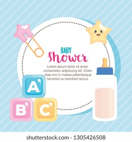baby shower card with set items