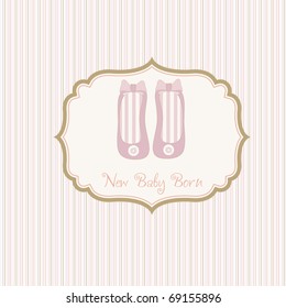 baby shower card with shoes