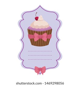 baby shower card with sweet cupcake