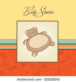 baby shower card with teddy