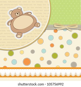 baby shower card with teddy