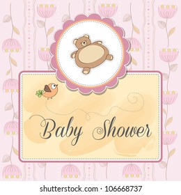 baby shower card with teddy