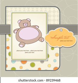 baby shower card with teddy