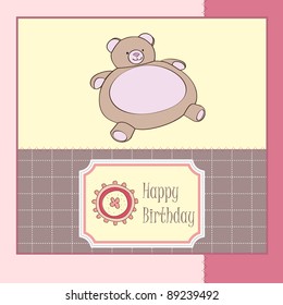 baby shower card with teddy