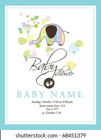 Baby shower - card template, Baby arrival card