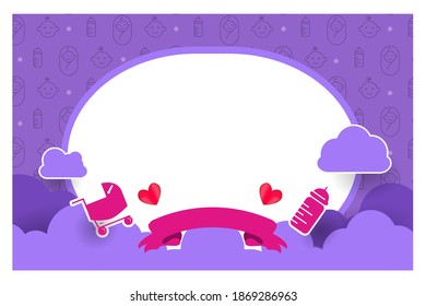 Baby shower card template design for print paper