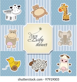 baby shower card template. vector illustration