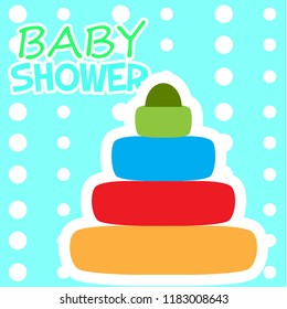Baby shower card with a toy