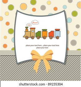 baby shower card with toy train