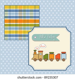 baby shower card with toy train