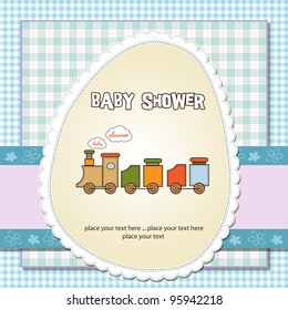 baby shower card with toy train