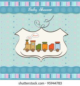 baby shower card with toy train