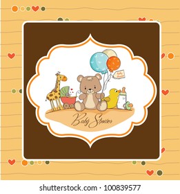 baby shower card with toys