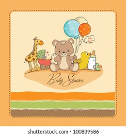 baby shower card with toys