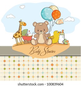 baby shower card with toys