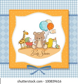 baby shower card with toys