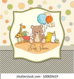 baby shower card with toys