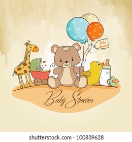 baby shower card with toys