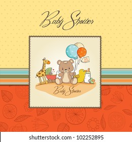 baby shower card with toys