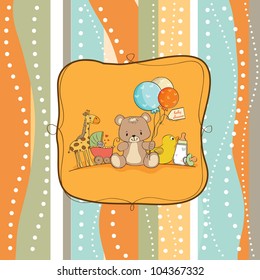 baby shower card with toys