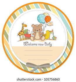 baby shower card with toys