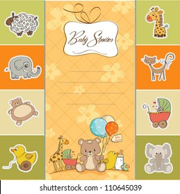 baby shower card with toys