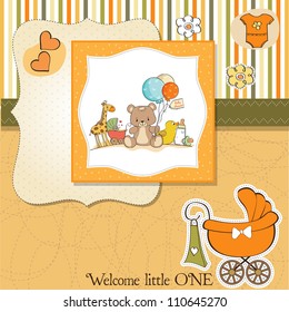 baby shower card with toys