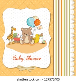 baby shower card with toys