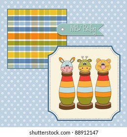 baby shower card with toys