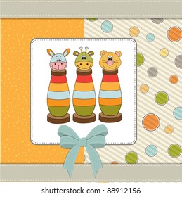 baby shower card with toys