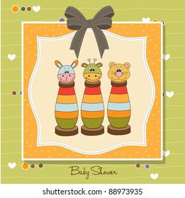 baby shower card with toys