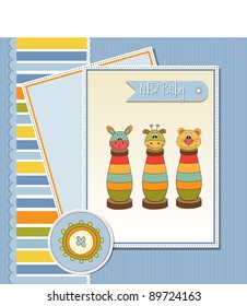 baby shower card with toys
