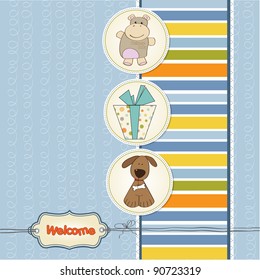 baby shower card with toys
