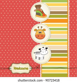 baby shower card with toys