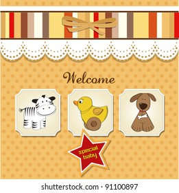 baby shower card with toys
