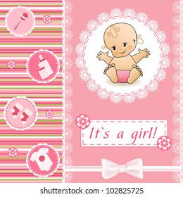 Baby Shower card. Vector.