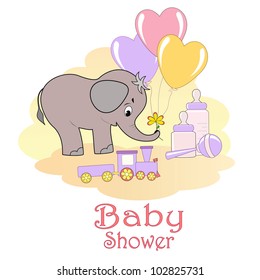 Baby Shower card. Vector illustration.