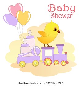 Baby Shower card. Vector illustration.