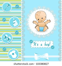 Baby Shower card. Vector illustration.