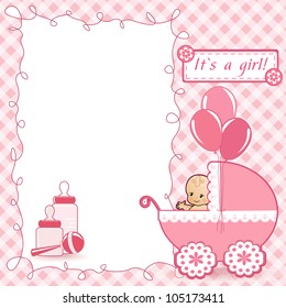Baby Shower card. Vector illustration.