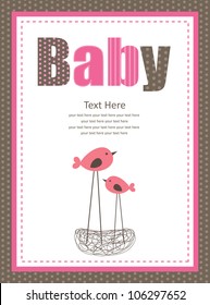 baby shower card. vector illustration