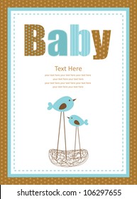 baby shower card. vector illustration