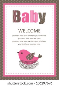 baby shower card. vector illustration