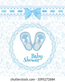 Baby shower card. Vector illustration.