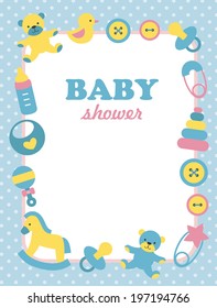 baby shower card. vector illustration