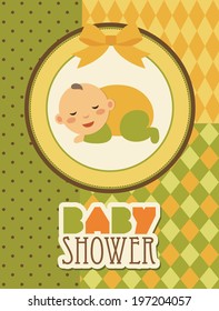 baby shower card. vector illustration