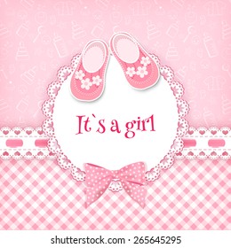 Baby shower card. Vector illustration.