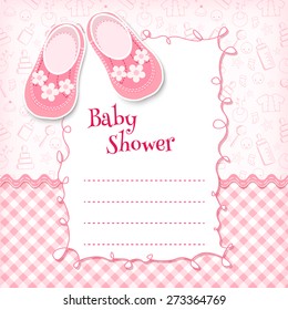 Baby shower card. Vector illustration.